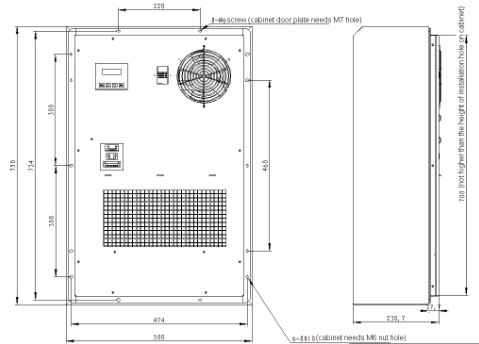Condicionador de ar de TC06-160JFL/01,1600W AC220V, para o abrigo das telecomunicaÃ§Ãµes/sala/estaÃ§Ã£o base exteriores