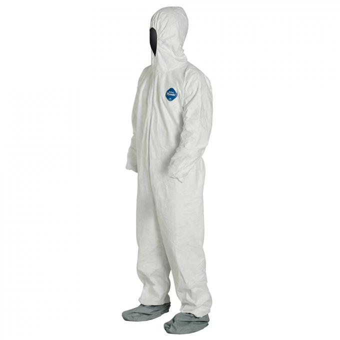 Combinação descartável com roupa da segurança do hospital da fábrica do terno protetor da capa (branco, 175/XL)
